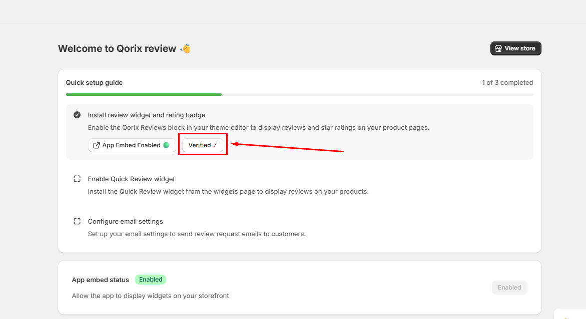 Enable App Embed - Verify Installation